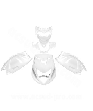KIT CARROSSERIE ADAPT. PIAGGIO ZIP SP2 50 2T LC / 4T LIQUIDE BLANC (6 PIECES)