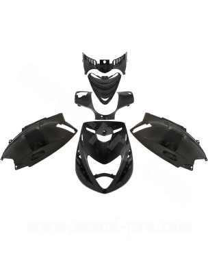 KIT CARROSSERIE ADAPT. PIAGGIO ZIP SP2 50 2T LC AIR / 4T LIQUIDE  NOIR METAL (6 PIECES)