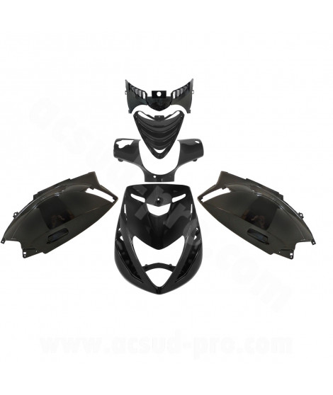 KIT CARROSSERIE ADAPT. PIAGGIO ZIP SP2 50 2T LC AIR / 4T LIQUIDE  NOIR METAL (6 PIECES)