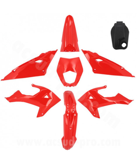 KIT CARROSSERIE  ADAPT. RIEJU 50 MRT 2022. MRT ENDURO 2022. MRT PRO 2022. MRT SM 2022  (8 PIECES) ROUGE