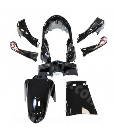 KIT CARROSSERIE ADAPT. SYM  SYMPHONY SR50-125CC 2010-2018  NOIR BRILLANT  (8 PCS )