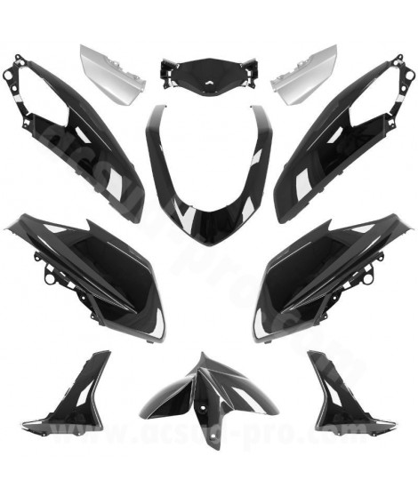 KIT CARROSSERIE ADAPT. YAMAHA NMAX 125CC 2015-2020 NOIR BRILLANT (11 PIECES)