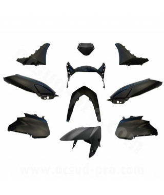 KIT CARROSSERIE ADAPT. YAMAHA NMAX 125cc (à partir de) 2021 NOIR MAT (12 PIECES)