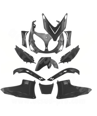 KIT CARROSSERIE ADAPT. YAMAHA TMAX 500cc 2001-2007 NOIR MAT (12 PIECES)
