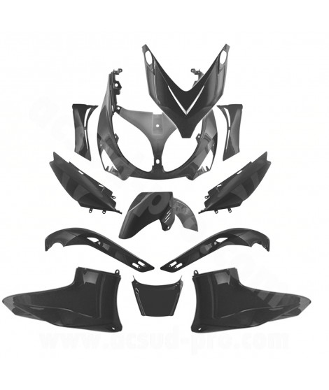 KIT CARROSSERIE ADAPT. YAMAHA TMAX 500cc 2001-2007 NOIR MAT (12 PIECES)