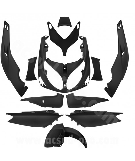 KIT CARROSSERIE ADAPT. YAMAHA TMAX 500cc 2001-2007 NOIR MAT (12 PIECES) TYPE ORIGINE