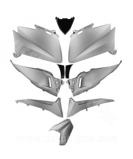 KIT CARROSSERIE ADAPT. YAMAHA TMAX 530cc 2012-2014 GRIS MAT (10 PIECES)
