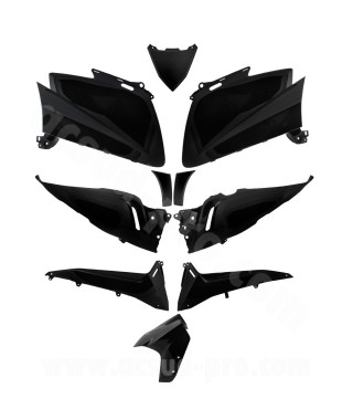 KIT CARROSSERIE ADAPT. YAMAHA TMAX 530cc 2012-2014 NOIR BRILLANT (10 PIECES)