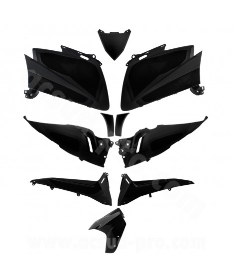 KIT CARROSSERIE ADAPT. YAMAHA TMAX 530cc 2012-2014 NOIR BRILLANT (10 PIECES)