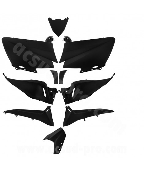 KIT CARROSSERIE ADAPT. YAMAHA TMAX 530CC 2012-2014  NOIR MAT (10 PIECES)