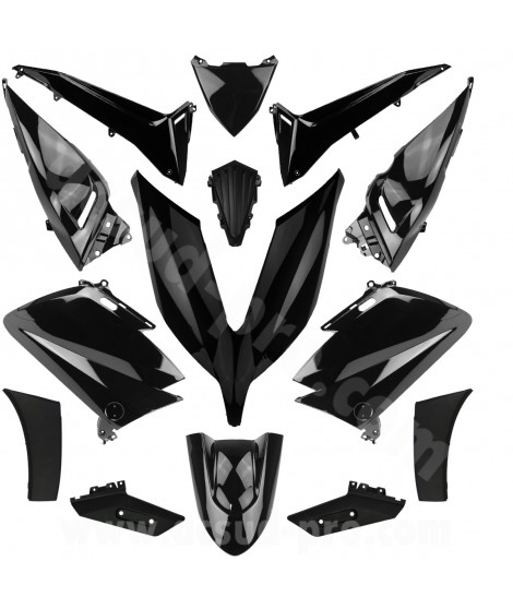 KIT CARROSSERIE ADAPT. YAMAHA TMAX 530CC 2015-2016 NOIR BRILLANT (14 PIECES)