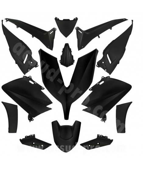 KIT CARROSSERIE ADAPT. YAMAHA TMAX 530cc 2015-2016 NOIR MAT  (14 PIECES)