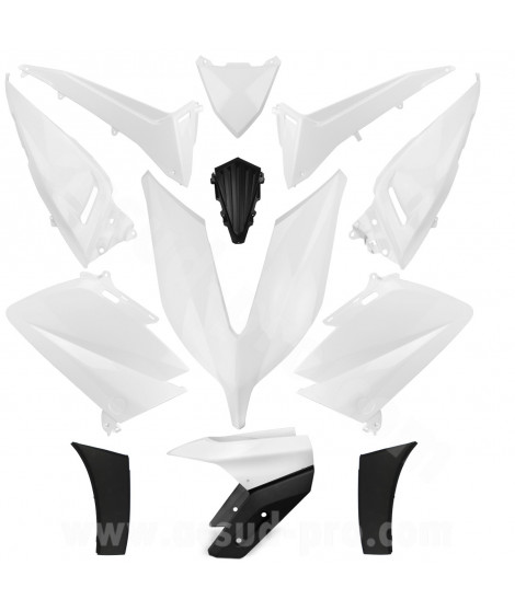 KIT CARROSSERIE ADAPT. YAMAHA TMAX 530cc 2015-2016 WHITE COMPETITION (14 PIECES)