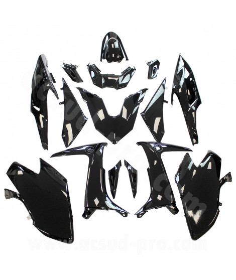 KIT CARROSSERIE ADAPT. YAMAHA TMAX 560CC 2020-2021  NOIR BRILLANT (15 PIECES)
