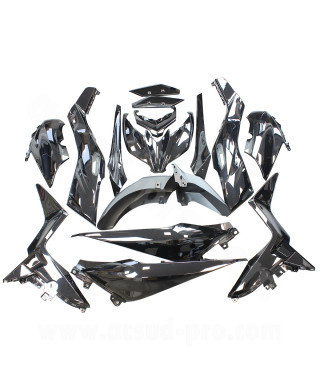 KIT CARROSSERIE ADAPT. YAMAHA XMAX 125 2018-2019  / 300 2017-2019  / 400 2018-2019 NOIR BRILLANT (15 PIECES)
