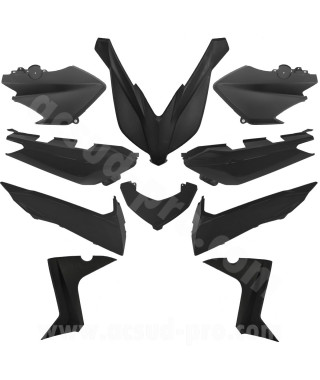 KIT CARROSSERIE ADAPT. YAMAHA XMAX  125 / 250 / 400  2014-2017 NOIR MAT (10 PIECES)