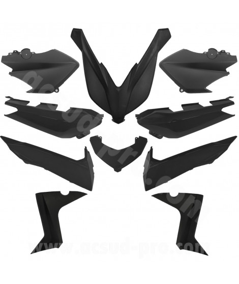 KIT CARROSSERIE ADAPT. YAMAHA XMAX  125 / 250 / 400  2014-2017 NOIR MAT (10 PIECES)