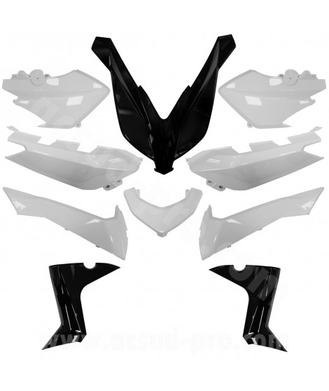 KIT CARROSSERIE ADAPT. YAMAHA XMAX  125 / 250 / 400 2014-2017 WHITE COMPETITION (10 PIECES)
