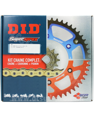 KIT CHAINE MOTO DID RIEJU 50 MRX / SMX 05- CHAINE DID 420D (B&B) X 132 MAILLONS.RJ 11X52   ACIER