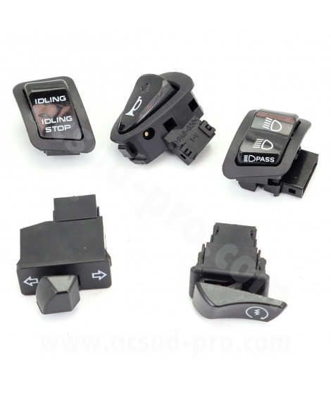 KIT COMMODO / COMMUTATEUR DROIT ET GAUCHE  MAXISCOOTER ADAPT. HONDA SH 125 2014-16 / SH 150 2013-16