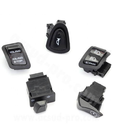 KIT COMMODO / COMMUTATEUR DROIT ET GAUCHE  MAXISCOOTER ADAPT. HONDA SH 125 2017-19 / SH 150 2017-19
