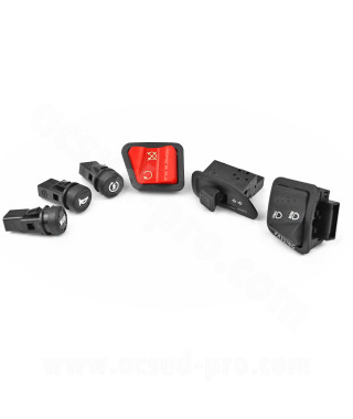 KIT COMMODO / COMMUTATEUR DROIT ET GAUCHE  SCOOTER ADAPT. PIAGGIO (OEM : 294723 / 294434 / 58236R / 294877 / 58058R / 58057R)