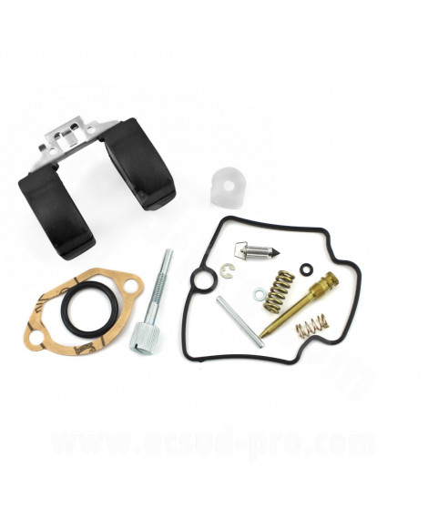 KIT REPARATION CARBURATEUR ADAPT. PWK (FLOTTEUR/POINTEAU/AXE/JOINT CUVE/JOINT COUVERCLE BOISSEAU) (15 PIECES)