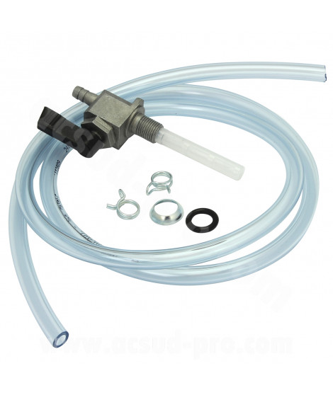 KIT ROBINET ESSENCE ADAPT. PEUGEOT 103 + DURITE TRANSPARENTE 1m + COLLIERS