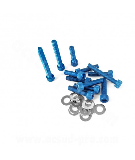 KIT VIS BTR CARTER DE KICK ADAPT. MBK BOOSTER  / YAMAHA BWS / STUNT / SLIDER 50CC ( COULEUR BLEU )