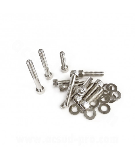 KIT VIS BTR CARTER DE KICK ADAPT. MBK BOOSTER  / YAMAHA BWS / STUNT / SLIDER 50CC ( COULEUR CHROME )