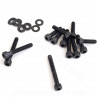 KIT VIS BTR CARTER DE KICK ADAPT. MBK BOOSTER  / YAMAHA BWS / STUNT / SLIDER 50CC ( COULEUR NOIR )