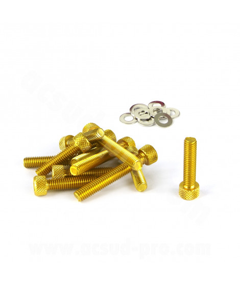 KIT VIS BTR CARTER DE KICK ADAPT. MBK BOOSTER  / YAMAHA BWS / STUNT / SLIDER 50CC ( COULEUR OR )
