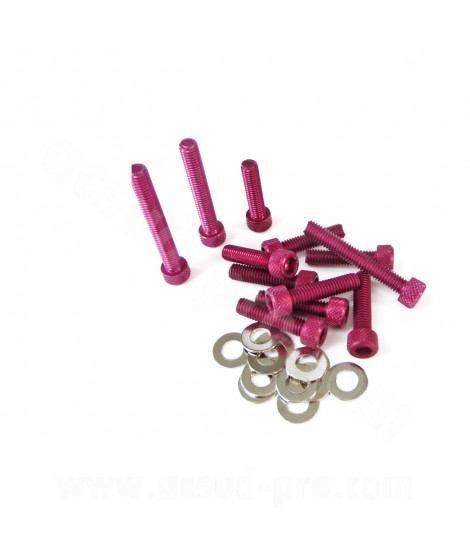 KIT VIS BTR CARTER DE KICK ADAPT. MBK BOOSTER  / YAMAHA BWS / STUNT / SLIDER 50CC ( COULEUR ROUGE )