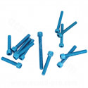 KIT VIS BTR CARTER EMBRAYAGE BLEU ADAPT. MOTEUR DERBI EURO 3 /4   ( VIS POMPE A EAU + POMPE A HUILE INCLUS ) 13PCS