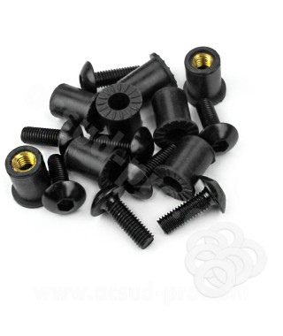 KIT VISSERIE BULLE DE MOTO NOIR (8 PIECES) M5x15mm
