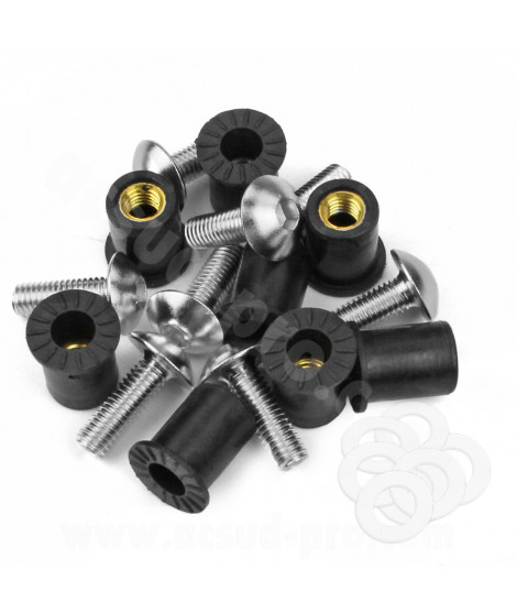 KIT VISSERIE BULLE DE MOTO SILVER (8 PIECES) M5x15mm