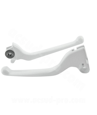 LEVIER SCOOTER ADAPT. MBK MACH G / YAMAHA JOG BLANC (LA PAIRE) (OEM : 5RW-H3922-00 + 5JH-H3912-00)