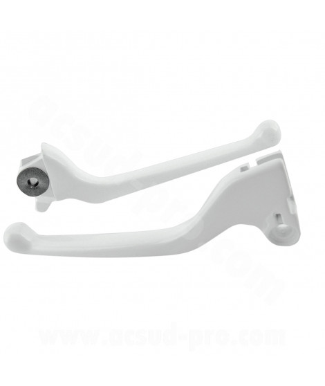 LEVIER SCOOTER ADAPT. MBK MACH G / YAMAHA JOG BLANC (LA PAIRE) (OEM : 5RW-H3922-00 + 5JH-H3912-00)