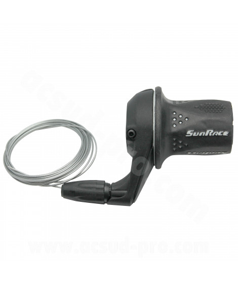 MANETTE DE DERAILLEUR DROITE 5V. POIGNEE TOURNANTE SUNRACE SHIFTER - COMPATIBLE SHIMANO / SRAM