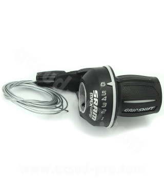 MANETTE DE DERAILLEUR DROITE 6V. POIGNEE TOURNANTE SRAM MRX - COMPATIBLE SHIMANO