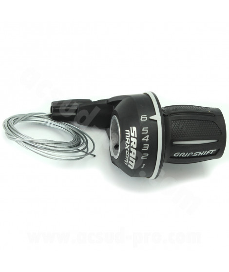 MANETTE DE DERAILLEUR DROITE 6V. POIGNEE TOURNANTE SRAM MRX - COMPATIBLE SHIMANO