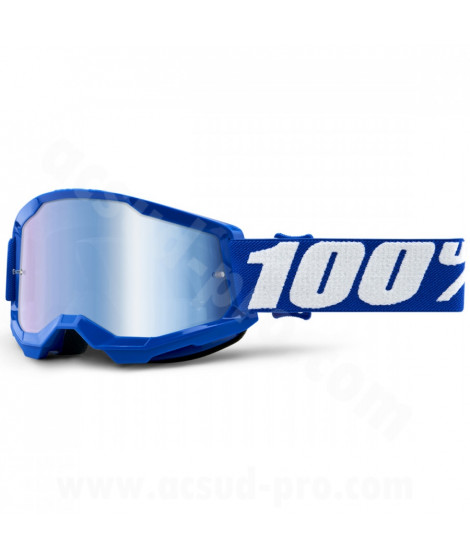 MASQUE/LUNETTES CROSS 100%  STRATA 2 ENFANT BLUE MIRROR BLUE LENS