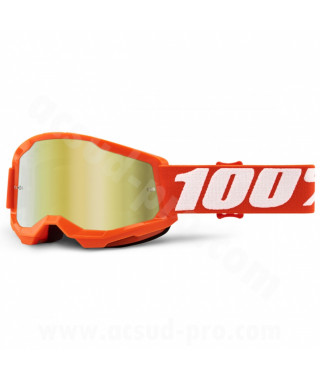 MASQUE/LUNETTES CROSS 100%  STRATA ENFANT ORANGE MIRROR GOLD LENS