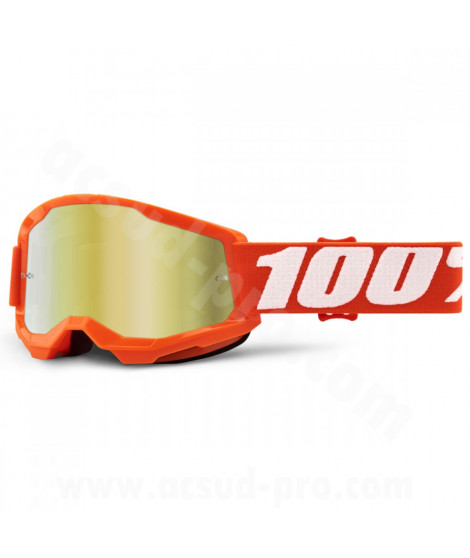 MASQUE/LUNETTES CROSS 100%  STRATA ENFANT ORANGE MIRROR GOLD LENS