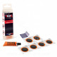 NECESSAIRE REPARATION VELOX (6 RUSTINES Ø25 + TUBE COLLE DISSOLUTION 5 ML + RAPE METAL)