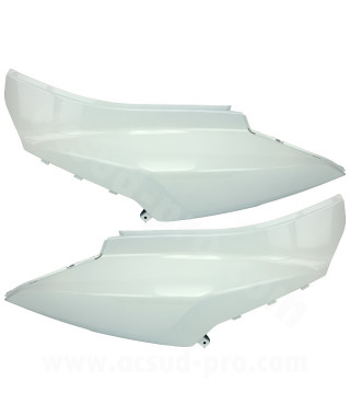 PAIRE COQUES / CARENAGES ARRIERE ADAPT. SYM ORBIT 2  BLANC 50 / 125cc 2T ET 4T 2010-2014 (OEM: 83500-AAA-0001 / 83600-AAA-0001)