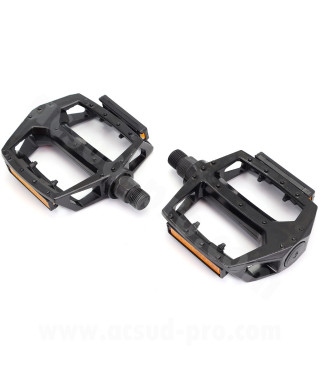 PAIRE DE PEDALE VELO BMX  FILTAGE 9/16 ALU NOIR