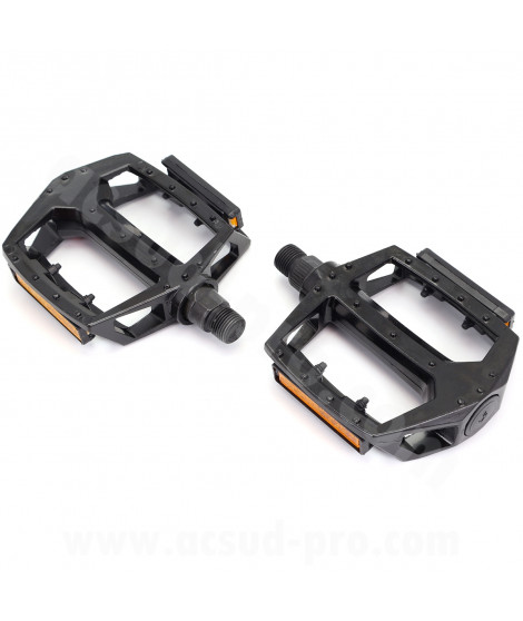 PAIRE DE PEDALE VELO BMX  FILTAGE 9/16 ALU NOIR