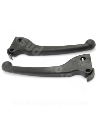 PAIRE LEVIER FREIN CYCLO NOIR ADAPT. TYPE ORIGINE PGT 103 SP / MVL / VOGUE PLASTIQUE (DROIT OU GAUCHE)