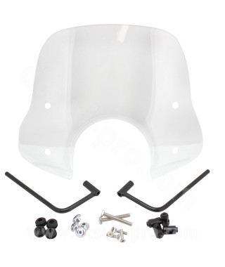 PARE BRISE TNT TYPE VESPA +  KIT DE FIXATION SUR RETROVISEUR (MODELE ECONOMIQUE)